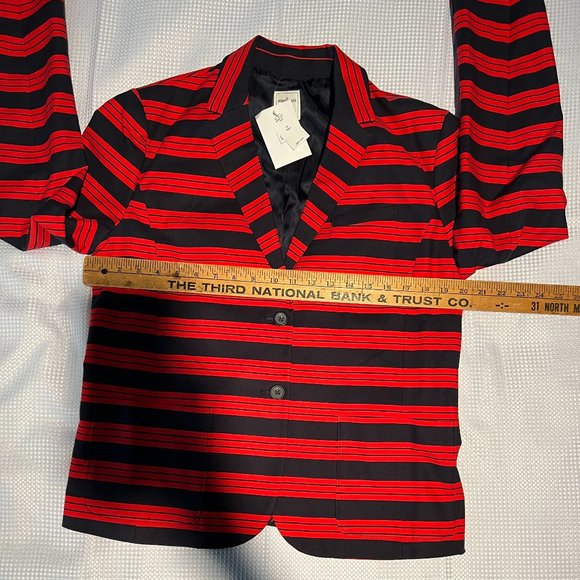 Banana Republic/Academy Blazer Jacket/Red and Navy Stripe/14 Tall/NWT - Picture 5 of 10